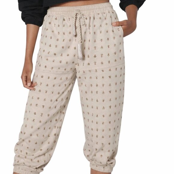 Cleobella Pants - Cleobella Benny Jogger XS Organic Printed Tassel Drawstring Pants